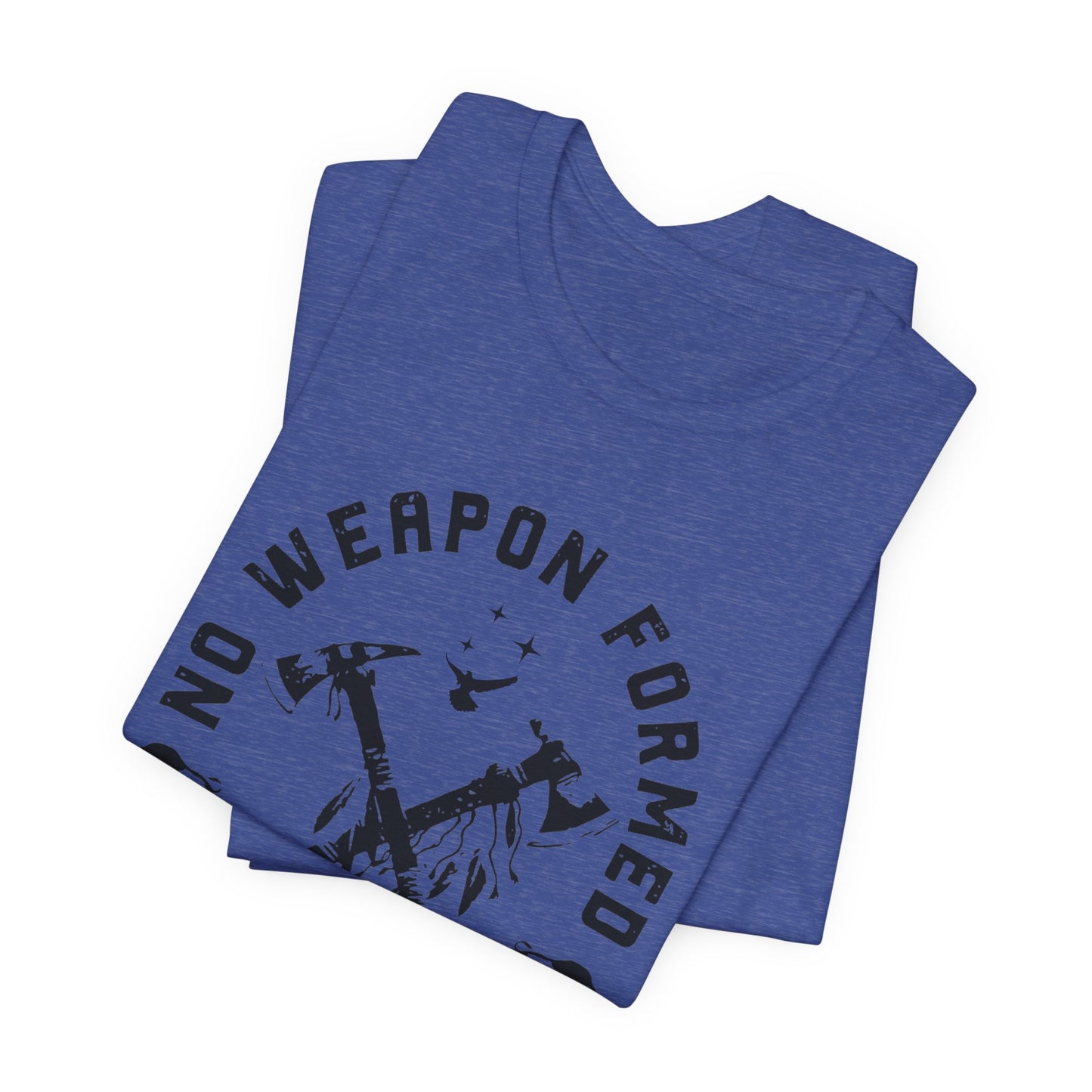 No Weapon Formed Against Me Black Letter Short Sleeve Tee