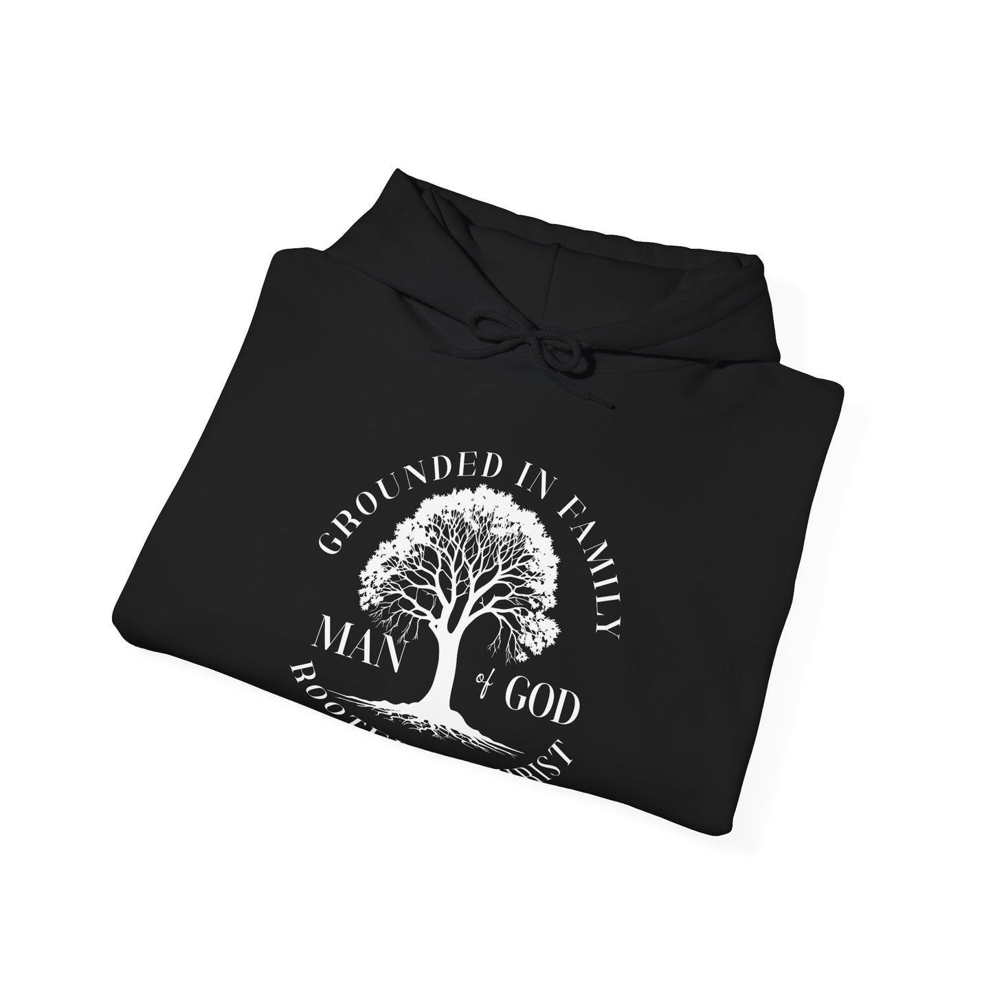 Man of God White Letter Heavy Blend™ Hooded Sweatshirt
