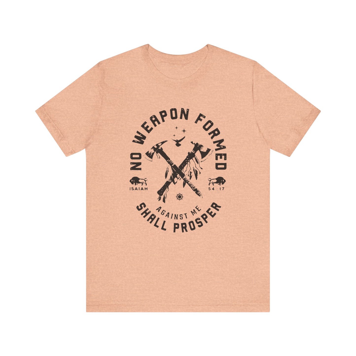 No Weapon Formed Against Me Black Letter Short Sleeve Tee