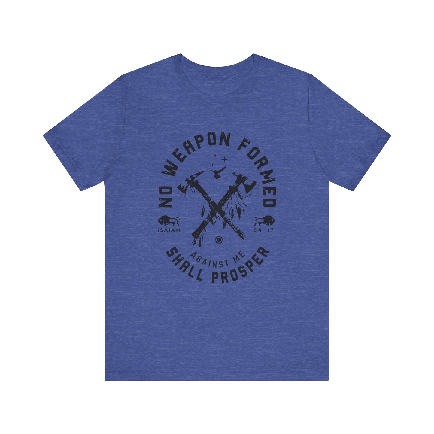 No Weapon Formed Against Me Black Letter Short Sleeve Tee