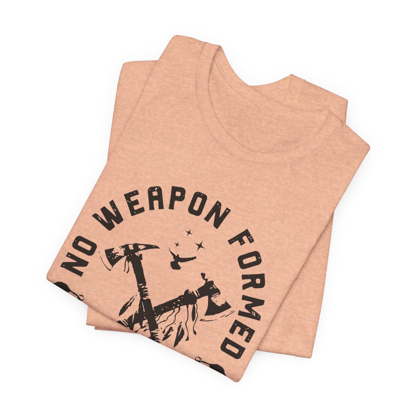 No Weapon Formed Against Me Black Letter Short Sleeve Tee