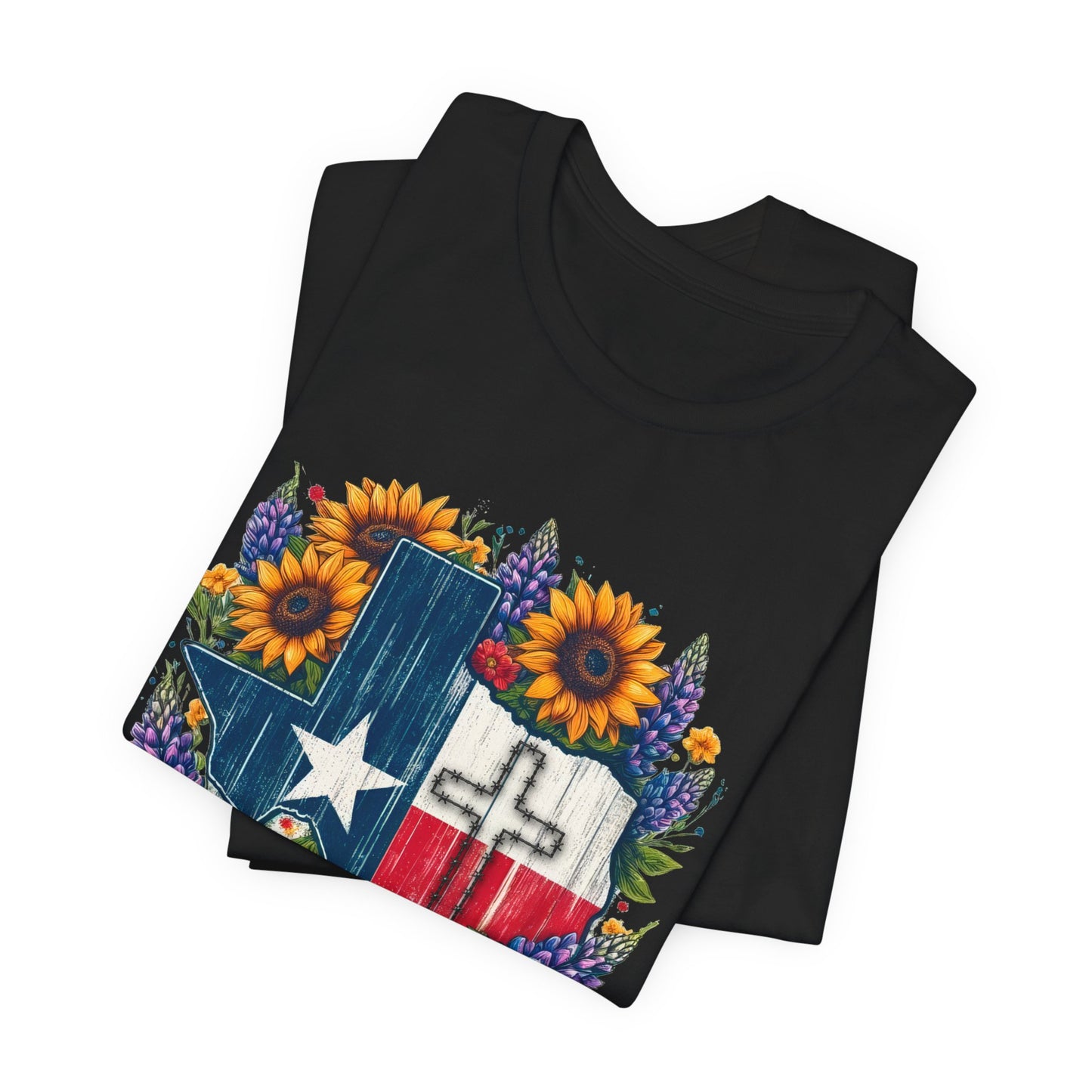 Floral Texas Cross Short Sleeve Tee