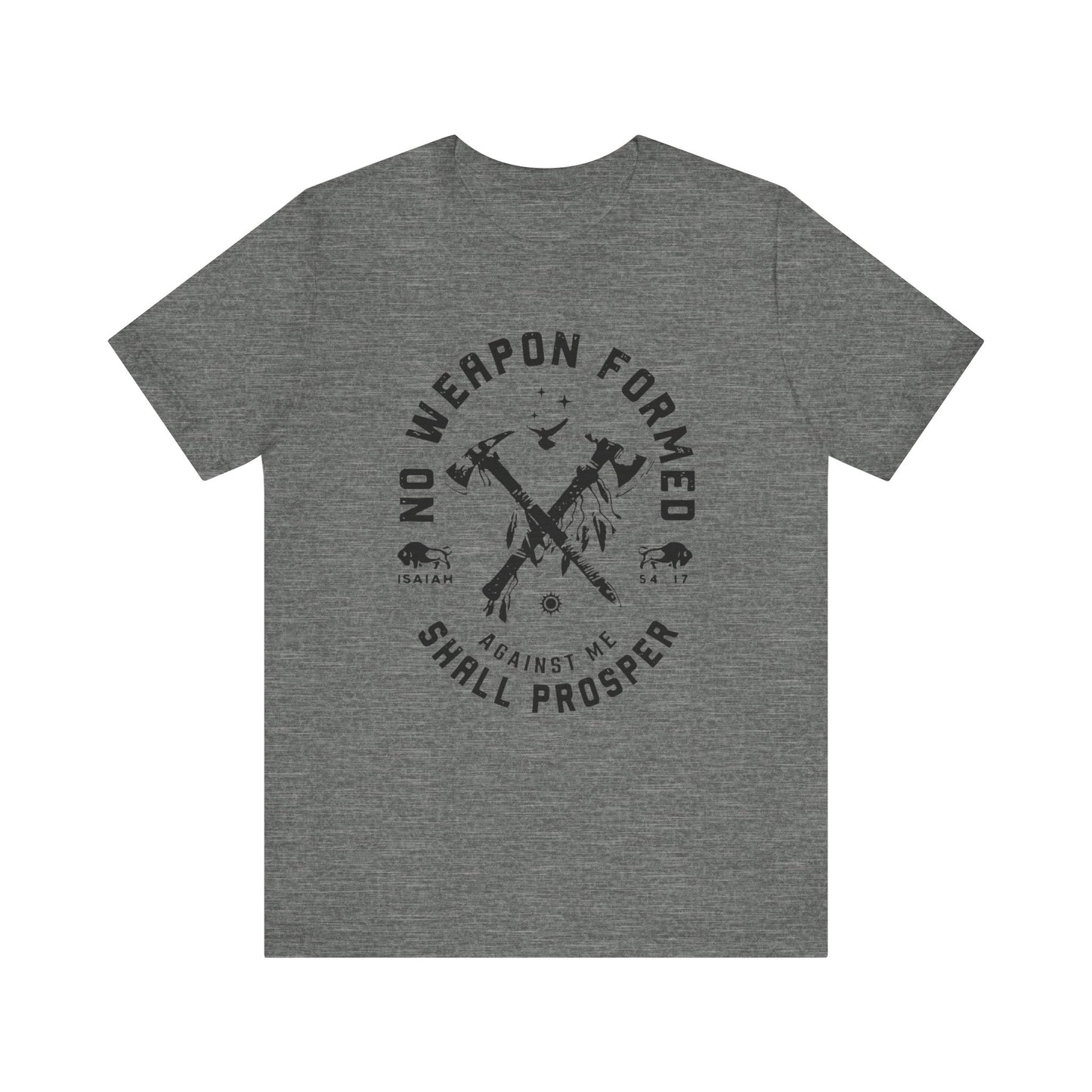 No Weapon Formed Against Me Black Letter Short Sleeve Tee