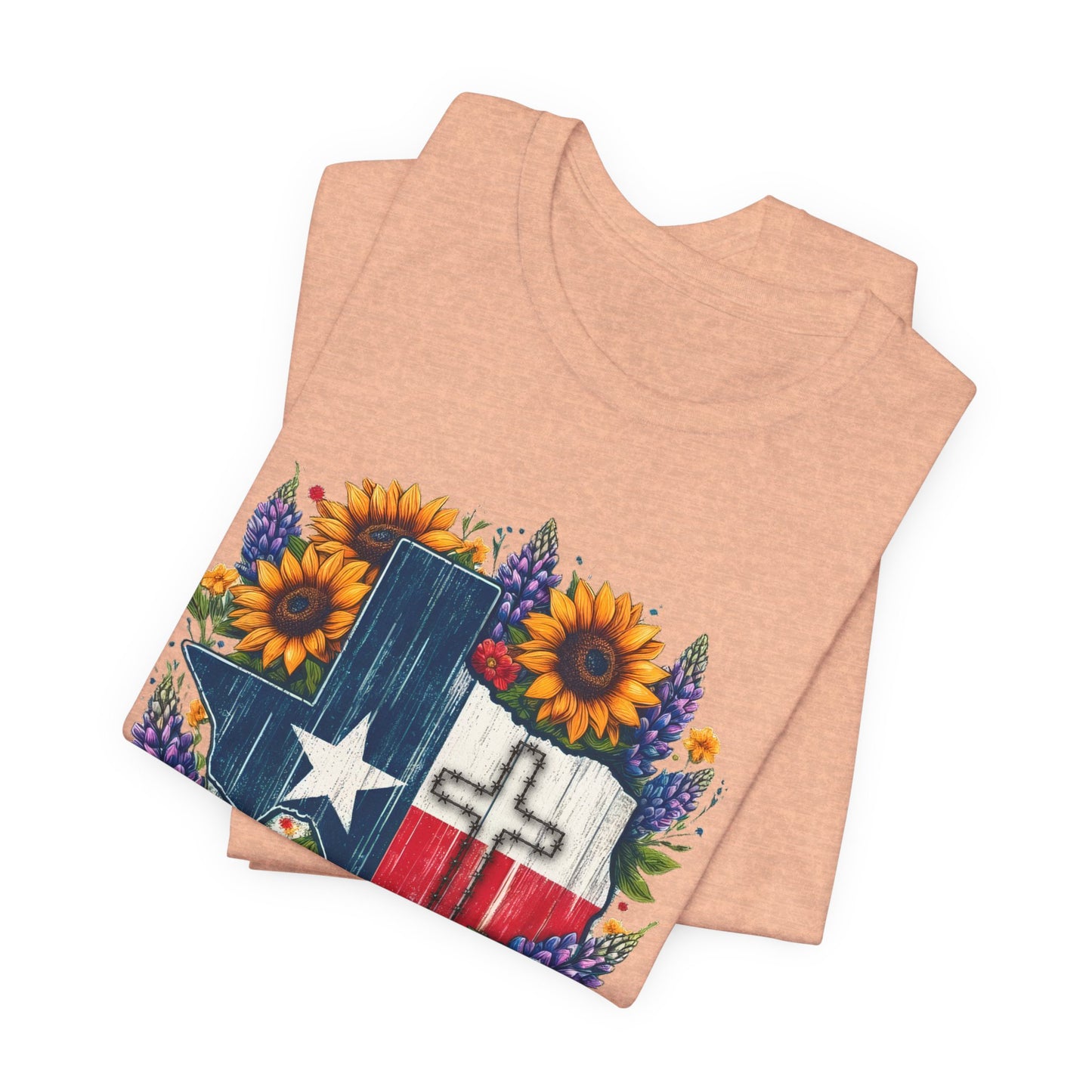 Floral Texas Cross Short Sleeve Tee