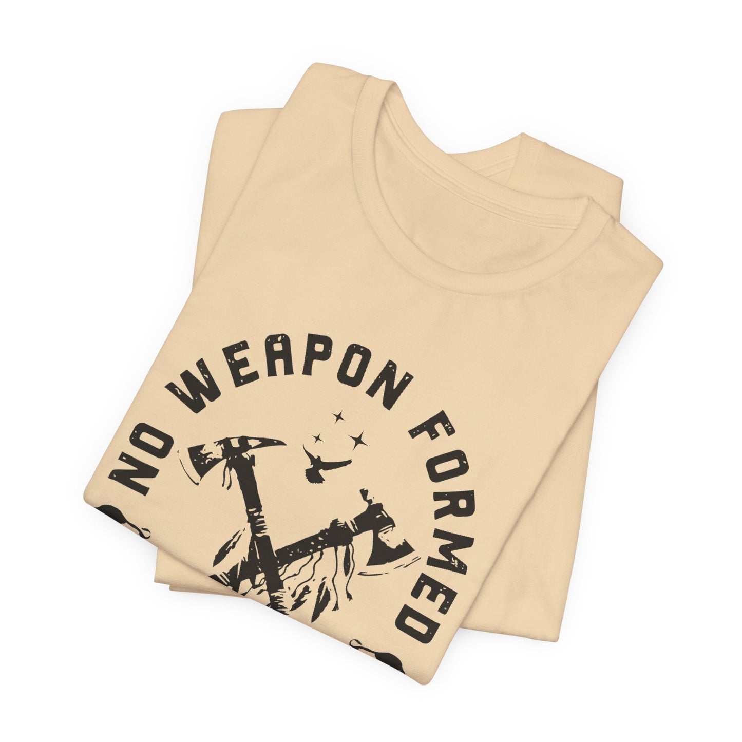 No Weapon Formed Against Me Black Letter Short Sleeve Tee