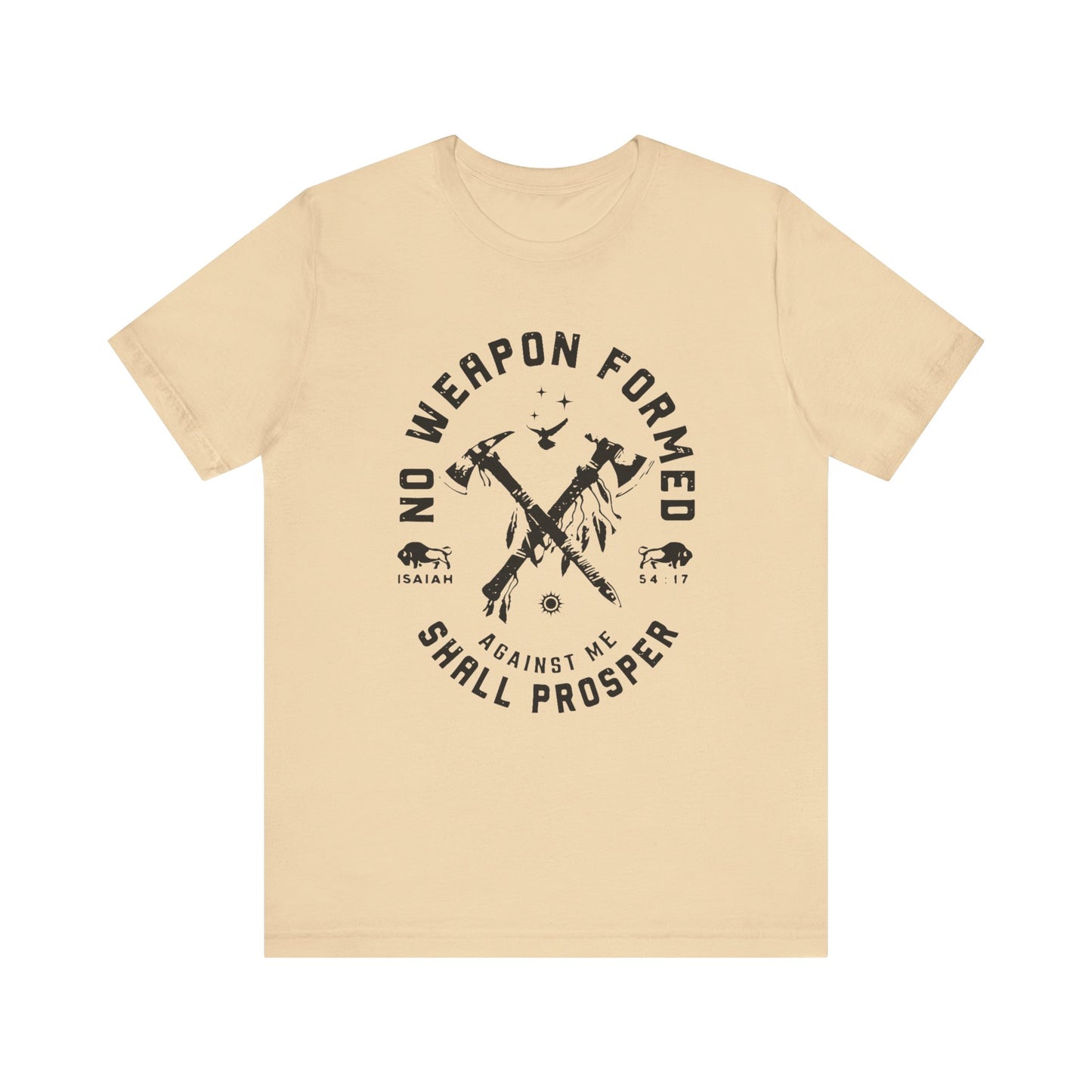 No Weapon Formed Against Me Black Letter Short Sleeve Tee