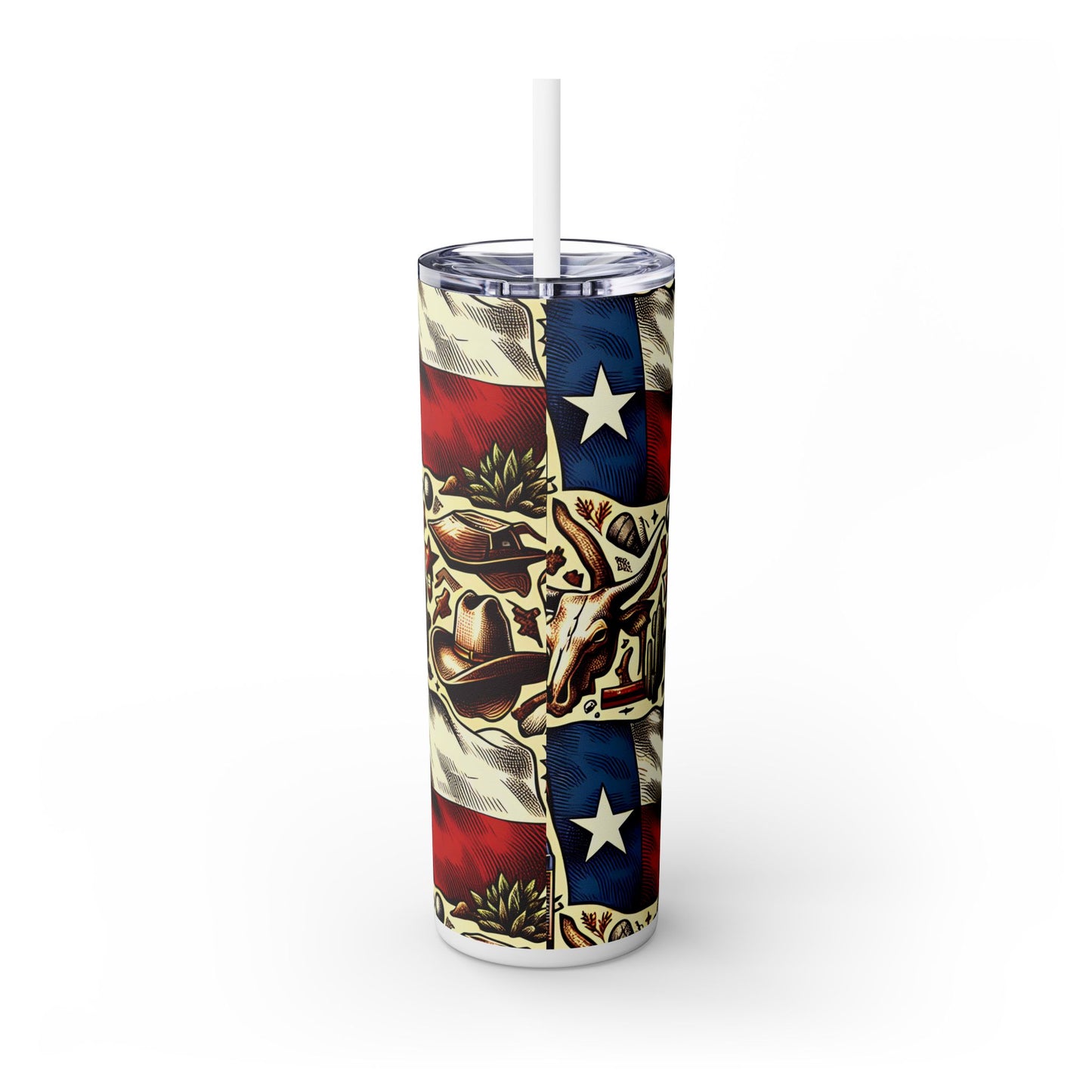 Texas Flag Skinny Tumbler with Straw, 20oz