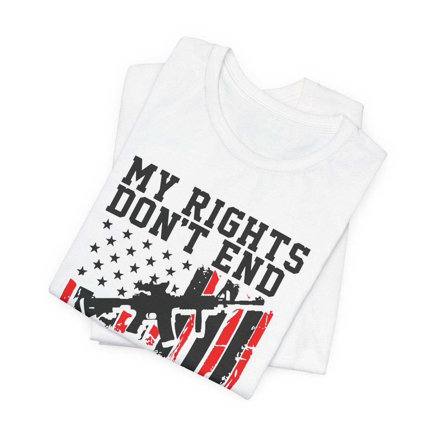 My Rights Don't End Black Letter Short Sleeve Tee