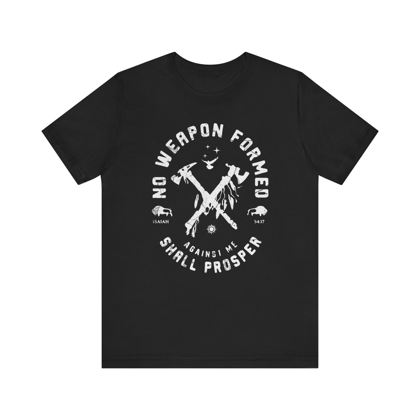 No Weapon Formed Against Me White Letter Short Sleeve Tee