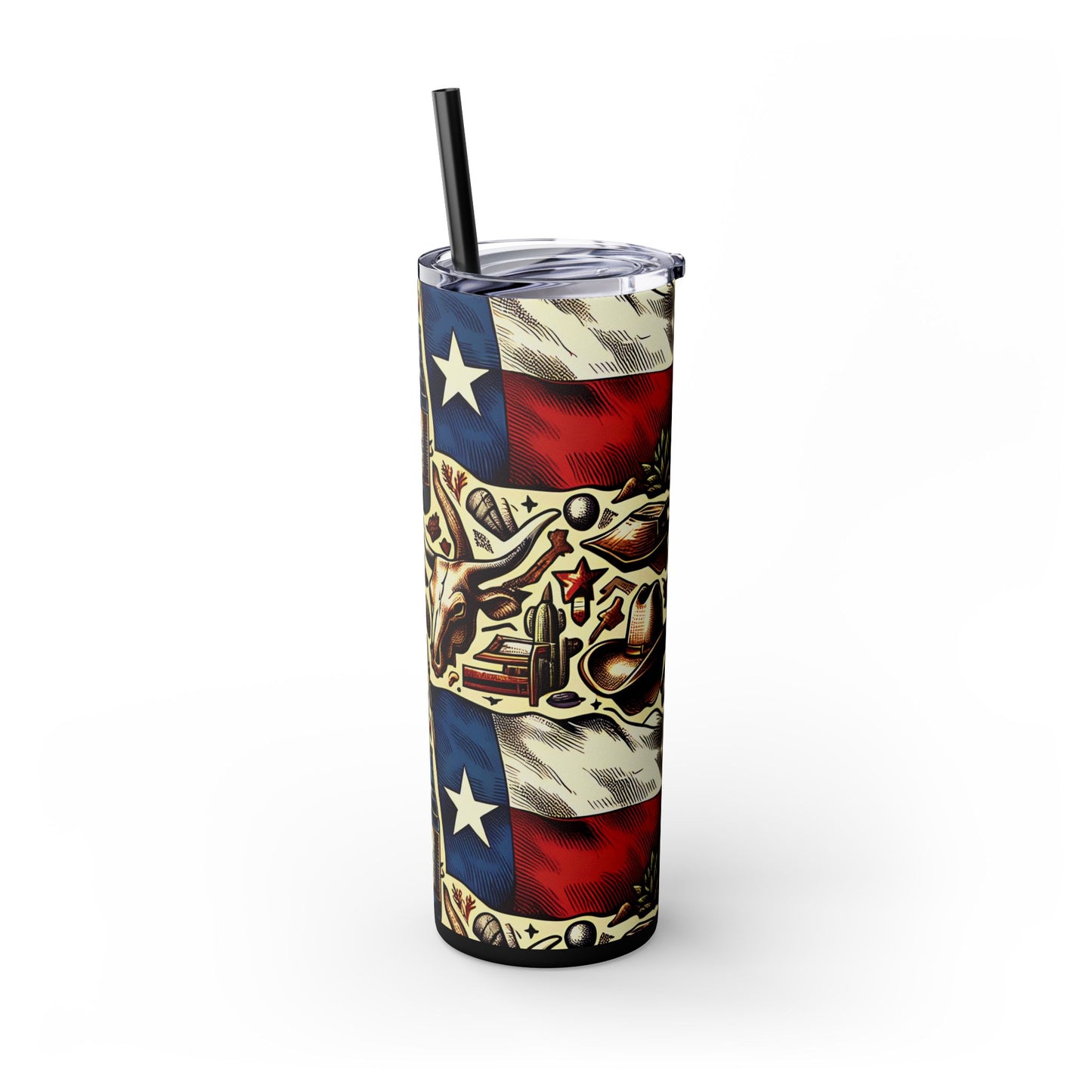 Texas Flag Skinny Tumbler with Straw, 20oz