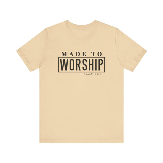 Made to Worship Black Letter Short Sleeve Tee