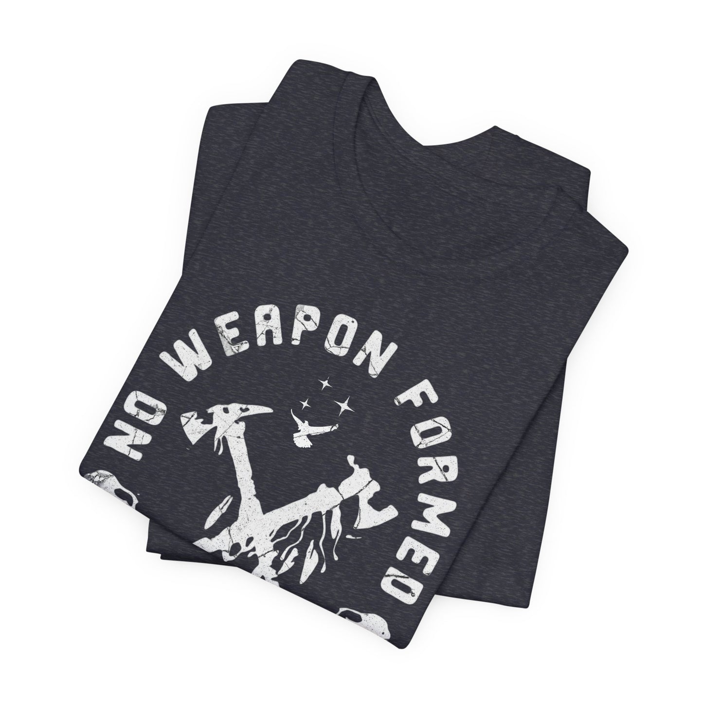 No Weapon Formed Against Me White Letter Short Sleeve Tee