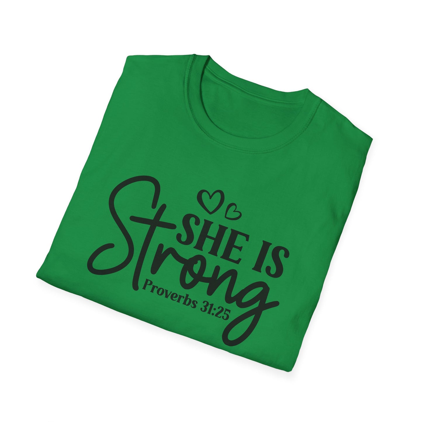 She is Strong Black Letter Softstyle T-Shirt