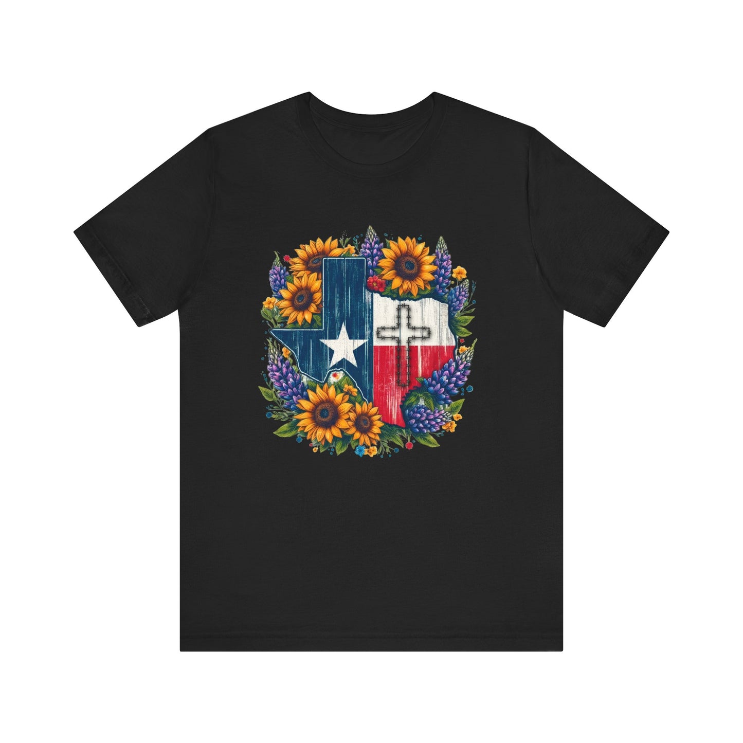 Floral Texas Cross Short Sleeve Tee