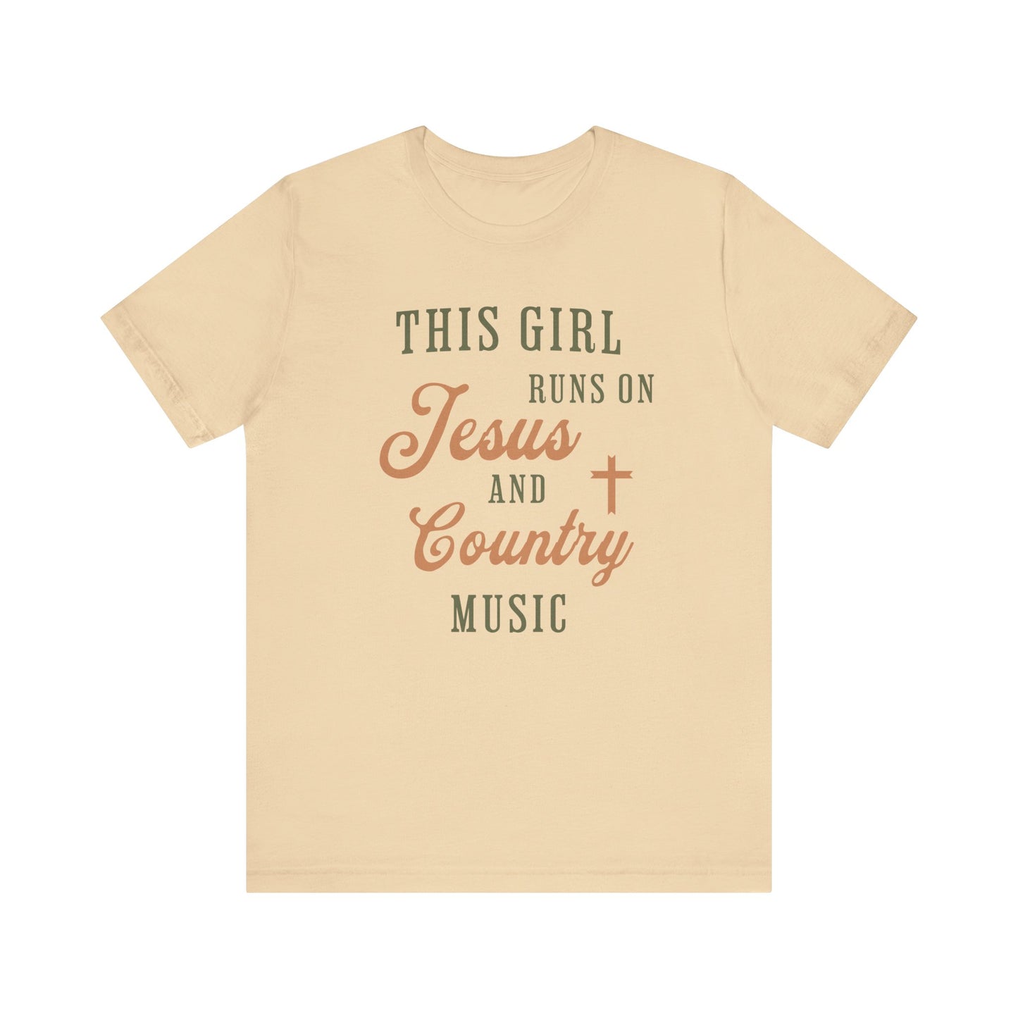 This Girl Runs On Jesus & Country Music Short Sleeve Tee