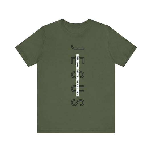 Jesus is The Way Black Letter Short Sleeve Tee