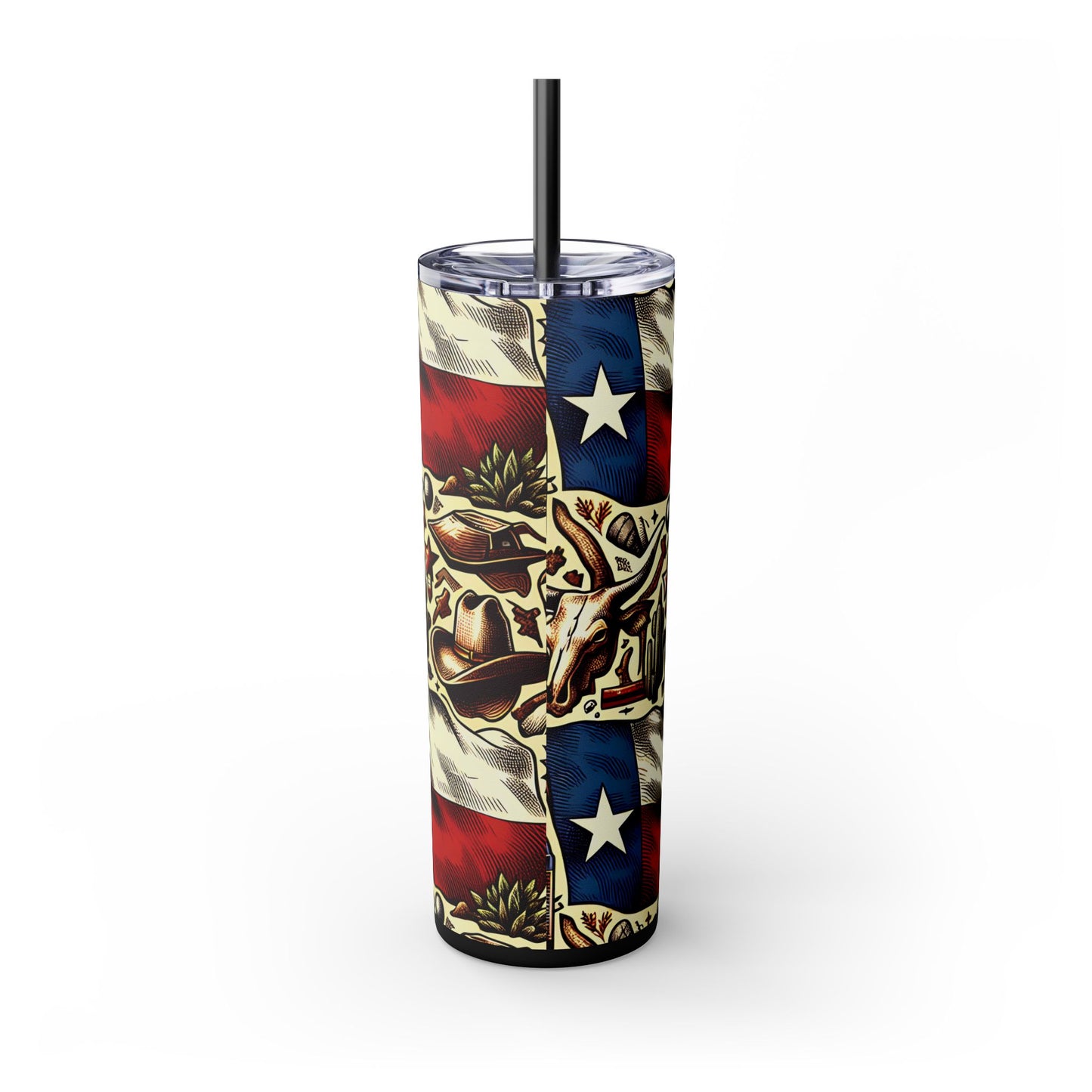 Texas Flag Skinny Tumbler with Straw, 20oz