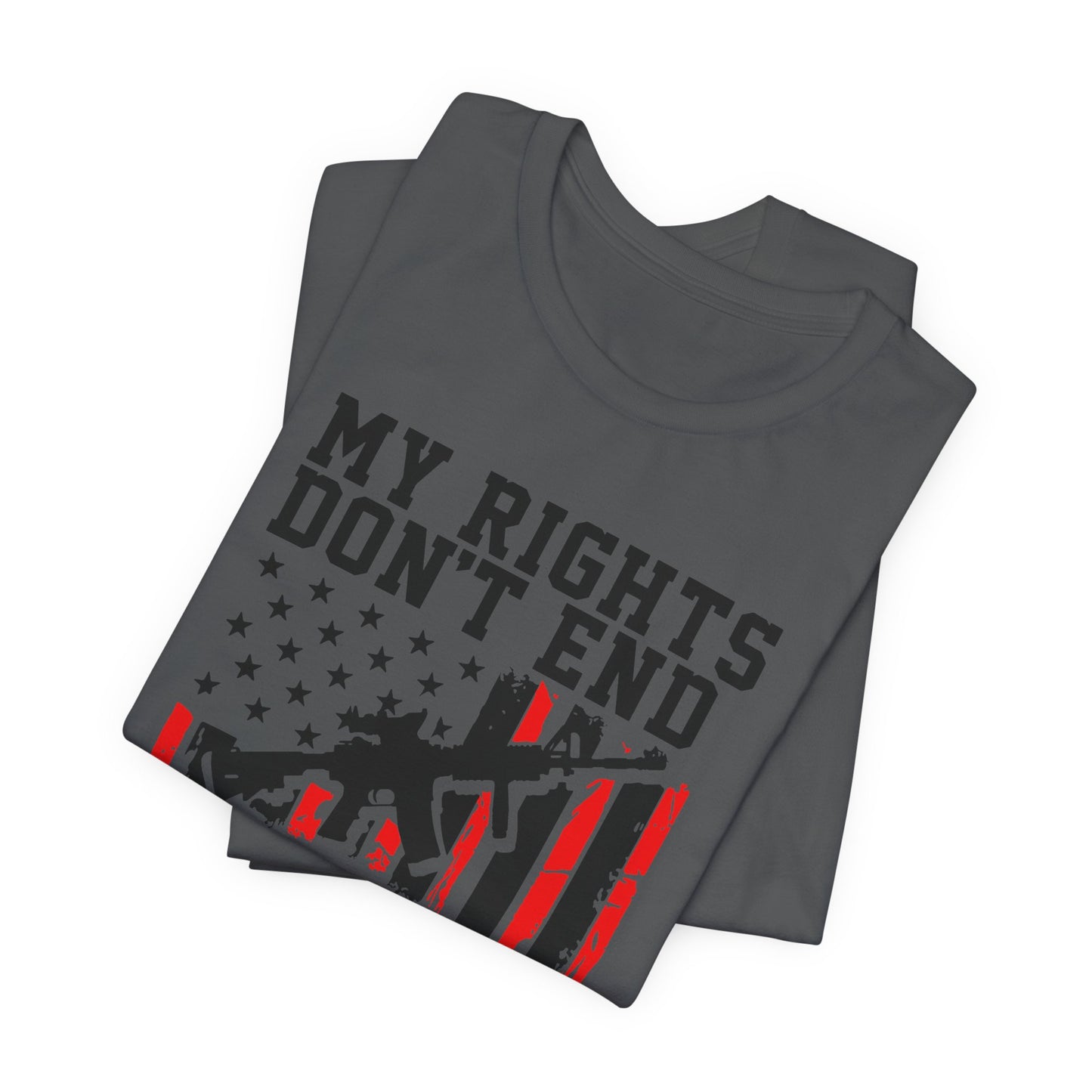 My Rights Don't End Black Letter Short Sleeve Tee