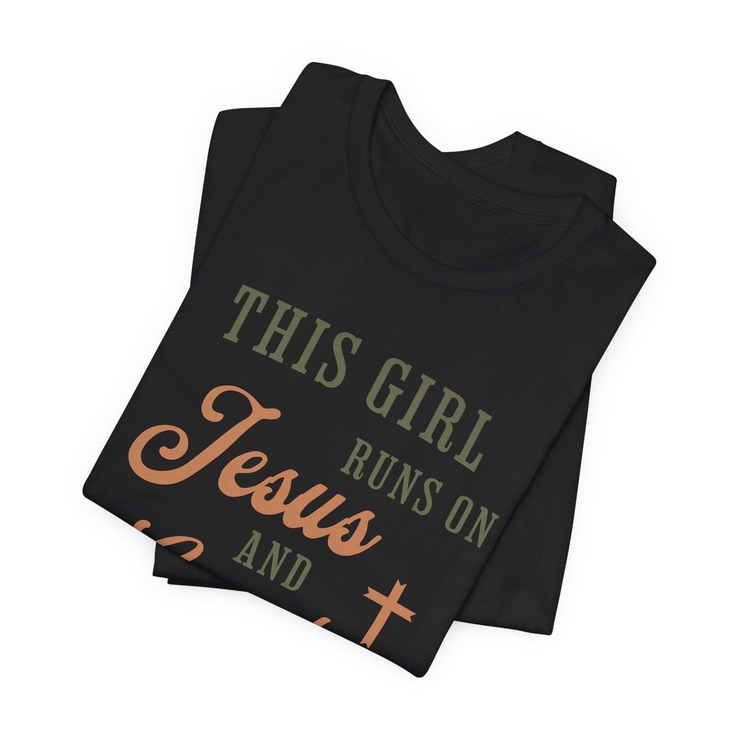 This Girl Runs On Jesus & Country Music Short Sleeve Tee