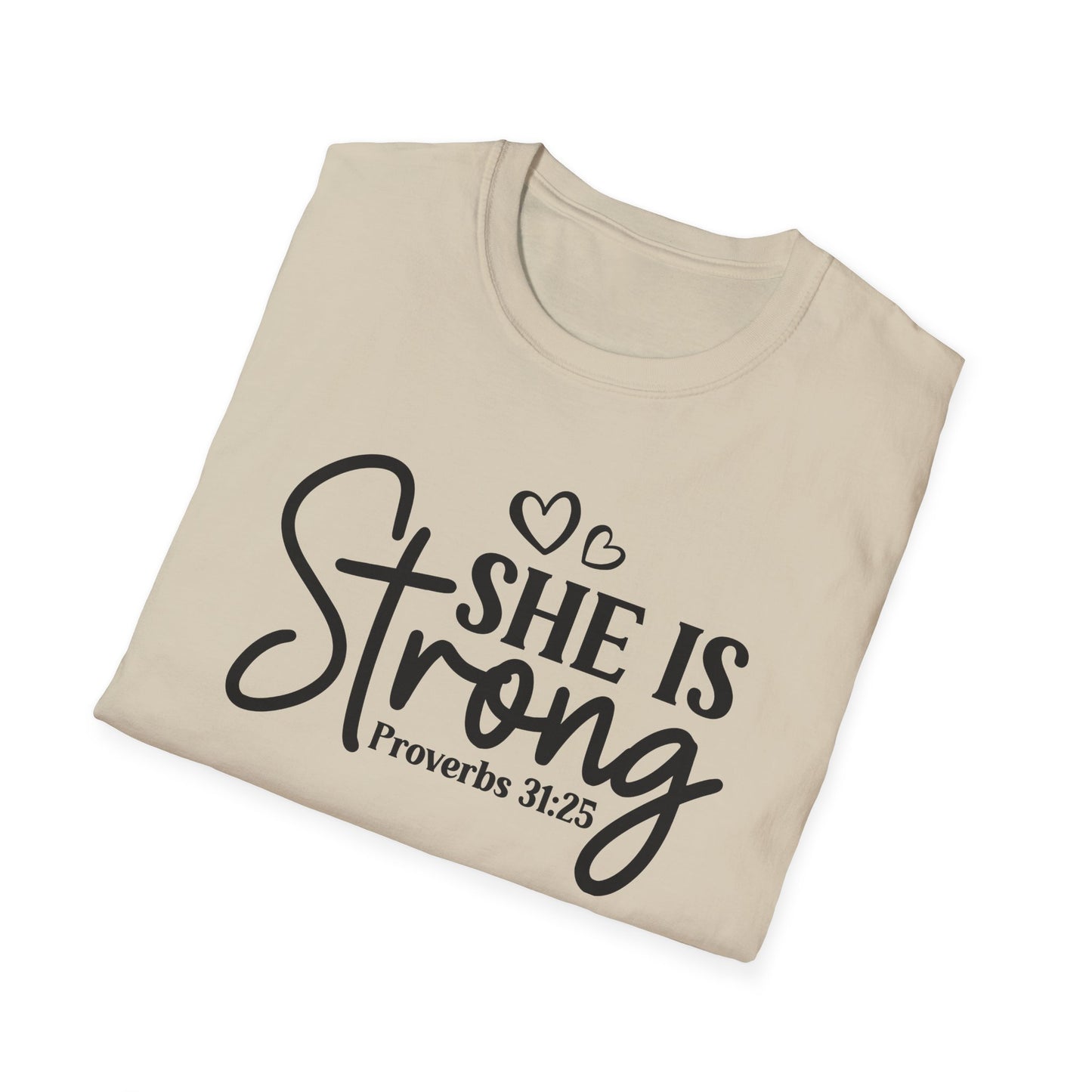 She is Strong Black Letter Softstyle T-Shirt