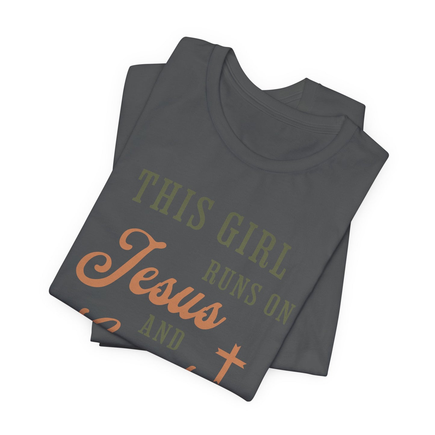 This Girl Runs On Jesus & Country Music Short Sleeve Tee