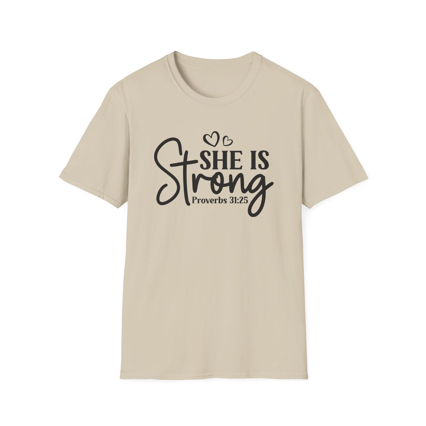 She is Strong Black Letter Softstyle T-Shirt