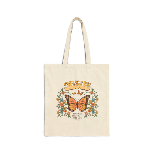 Jesus The Life Tote Cotton Canvas Tote Bag