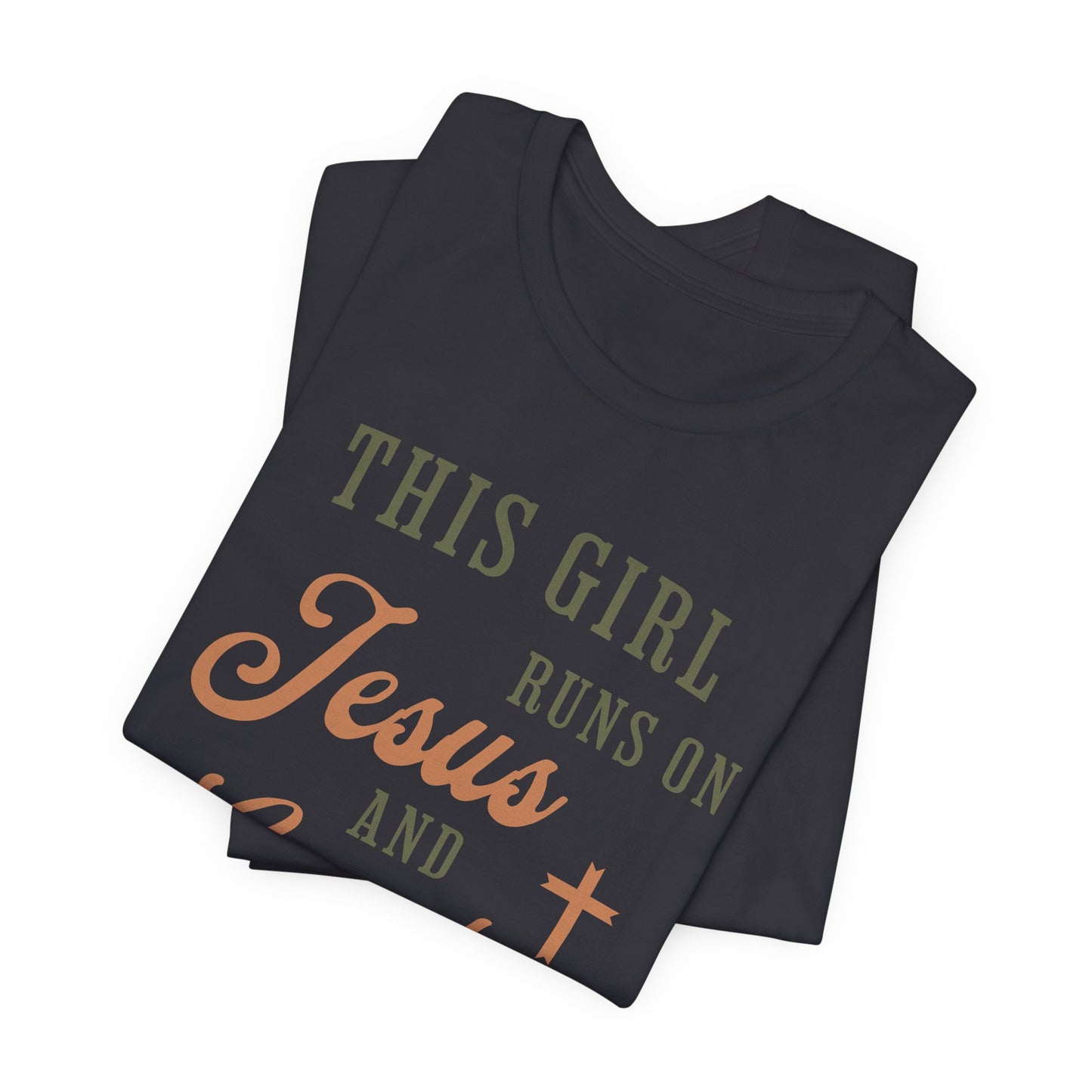 This Girl Runs On Jesus & Country Music Short Sleeve Tee