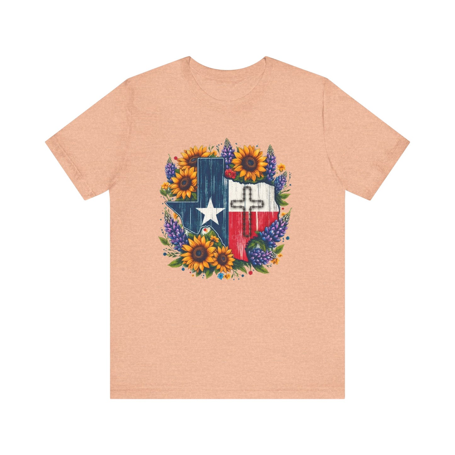 Floral Texas Cross Short Sleeve Tee