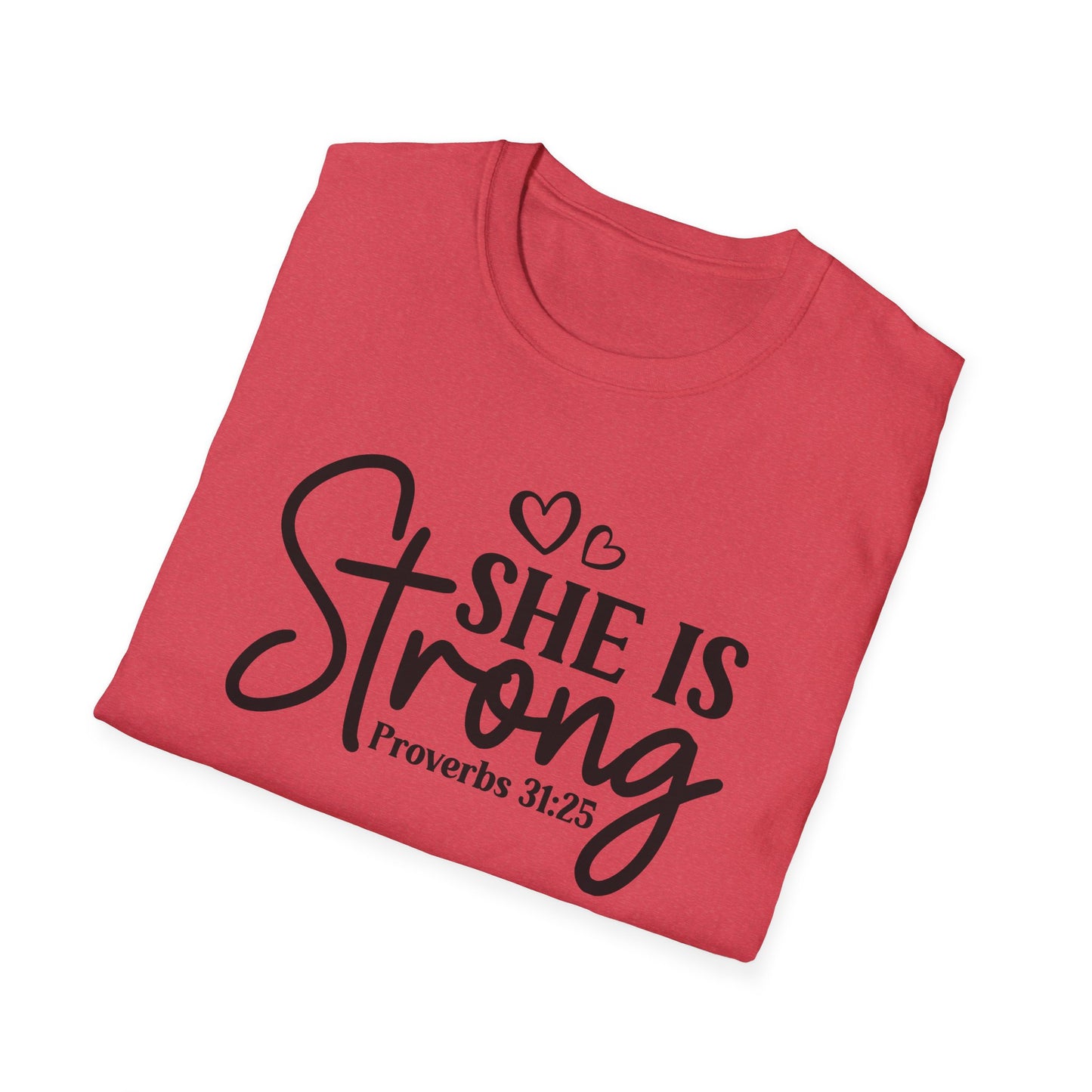 She is Strong Black Letter Softstyle T-Shirt