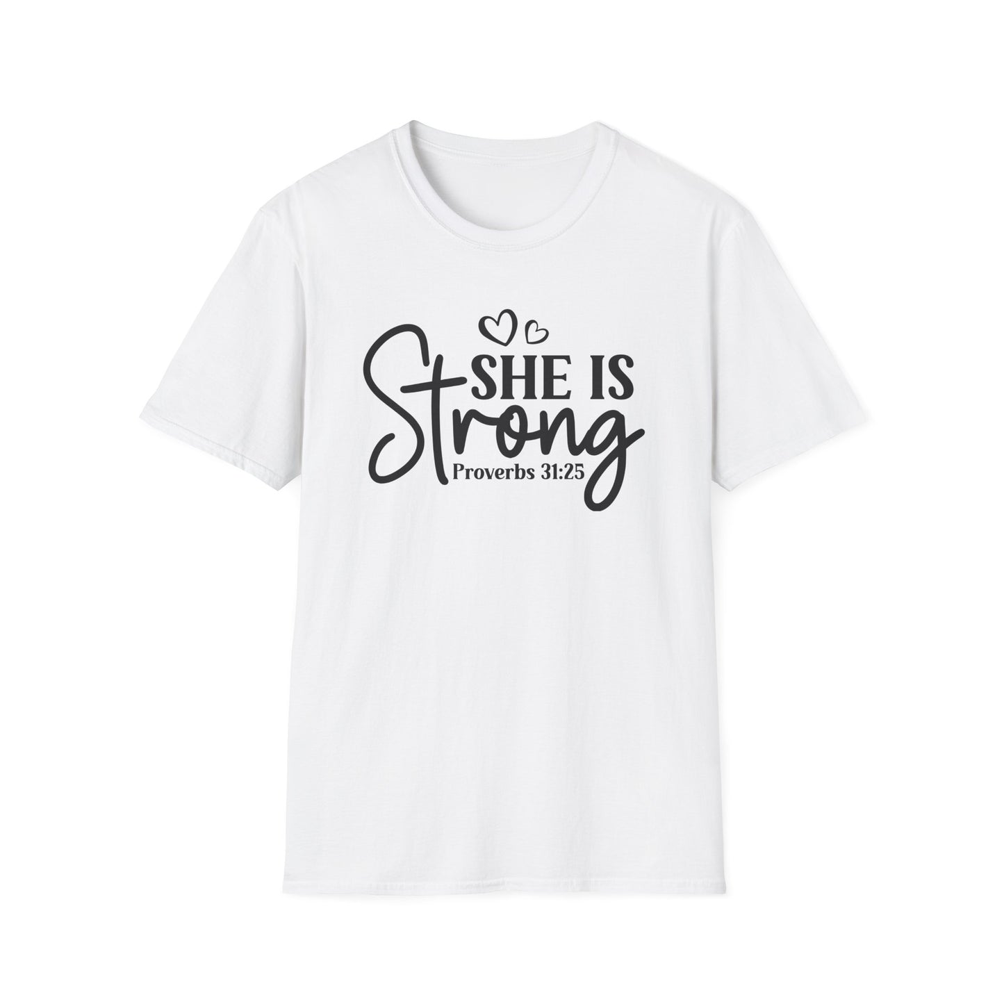 She is Strong Black Letter Softstyle T-Shirt