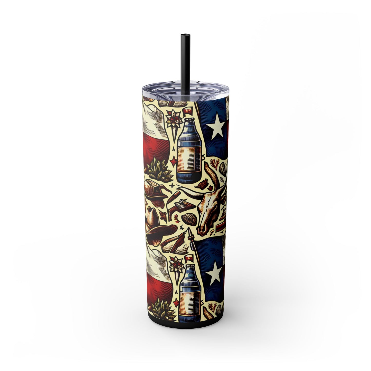 Texas Flag Skinny Tumbler with Straw, 20oz