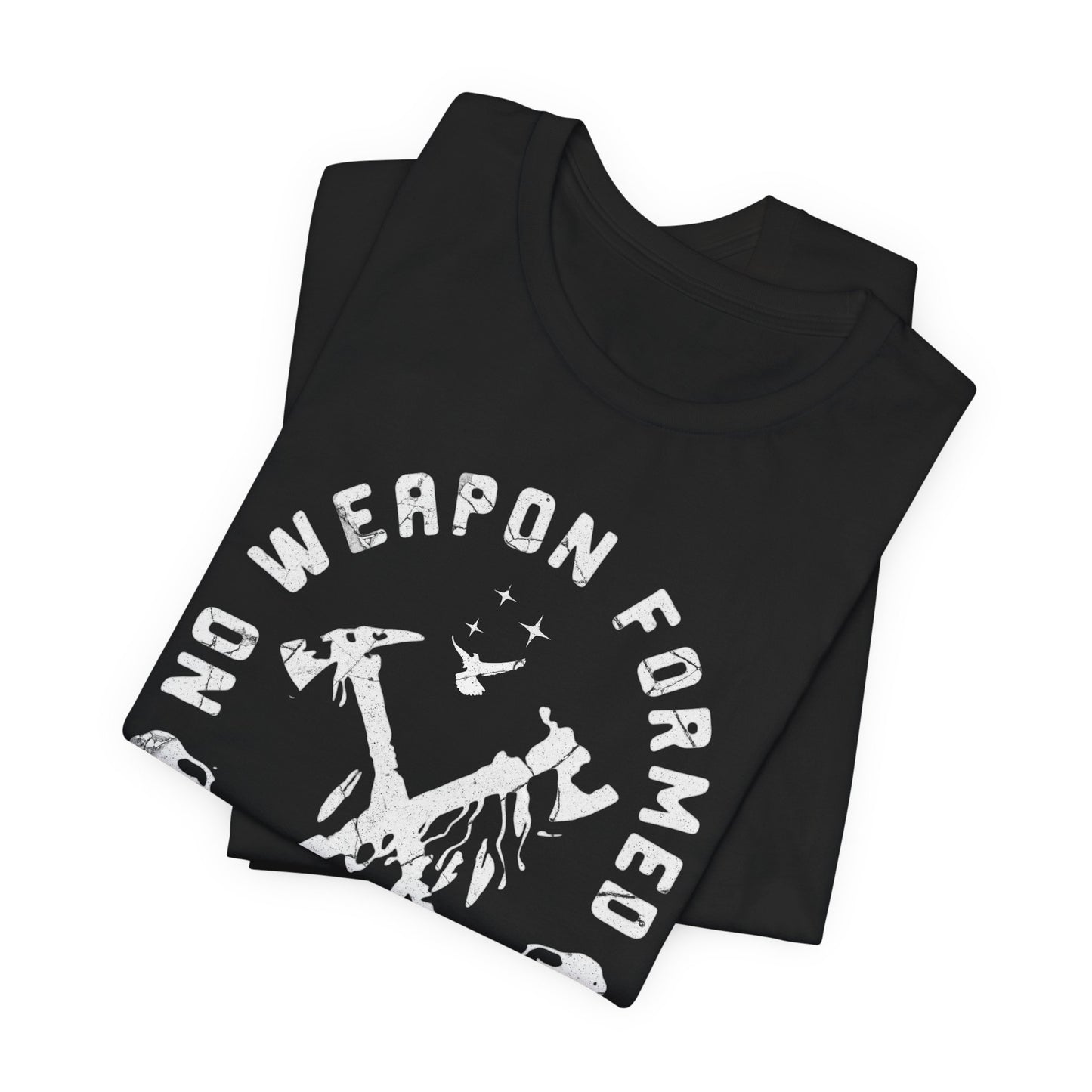 No Weapon Formed Against Me White Letter Short Sleeve Tee