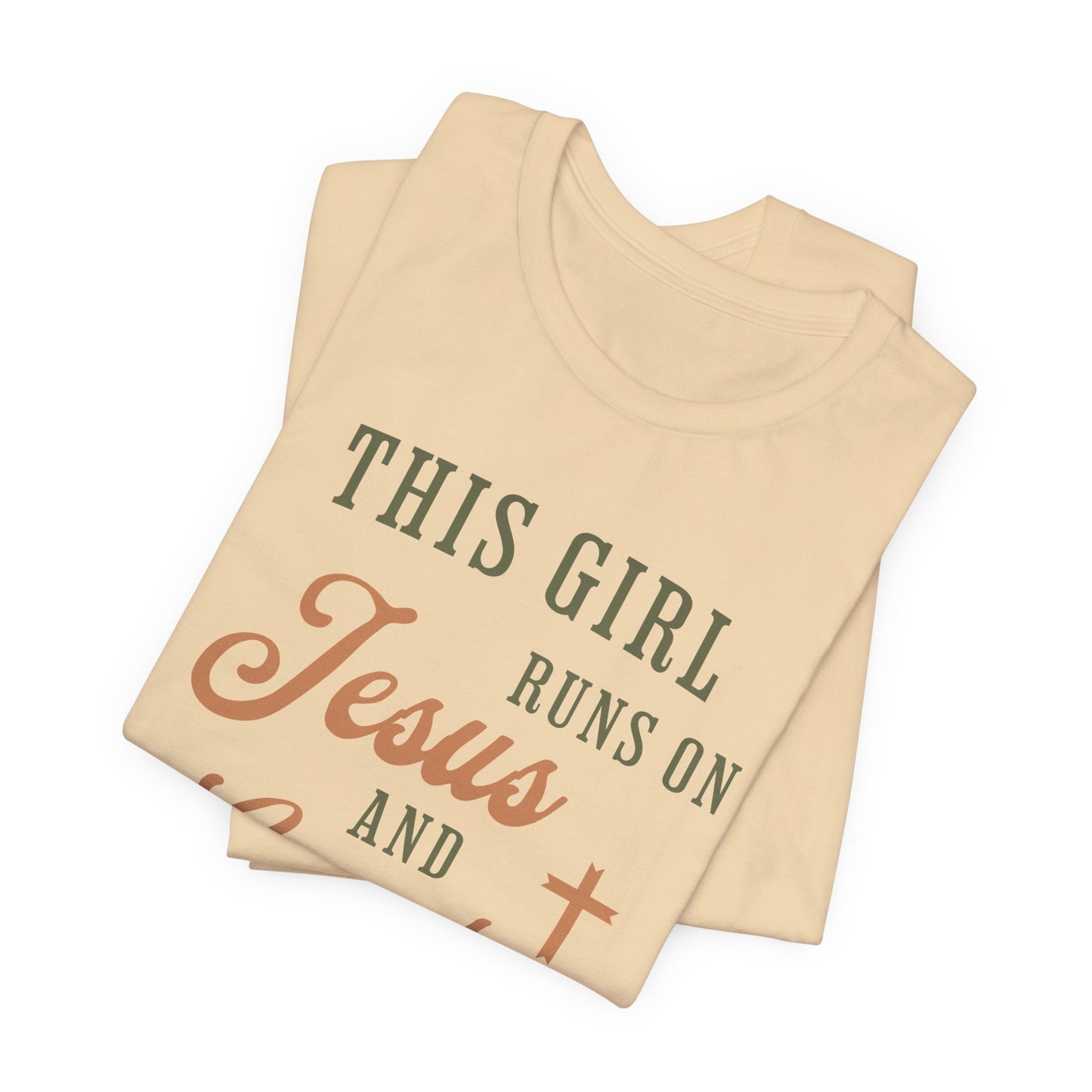 This Girl Runs On Jesus & Country Music Short Sleeve Tee