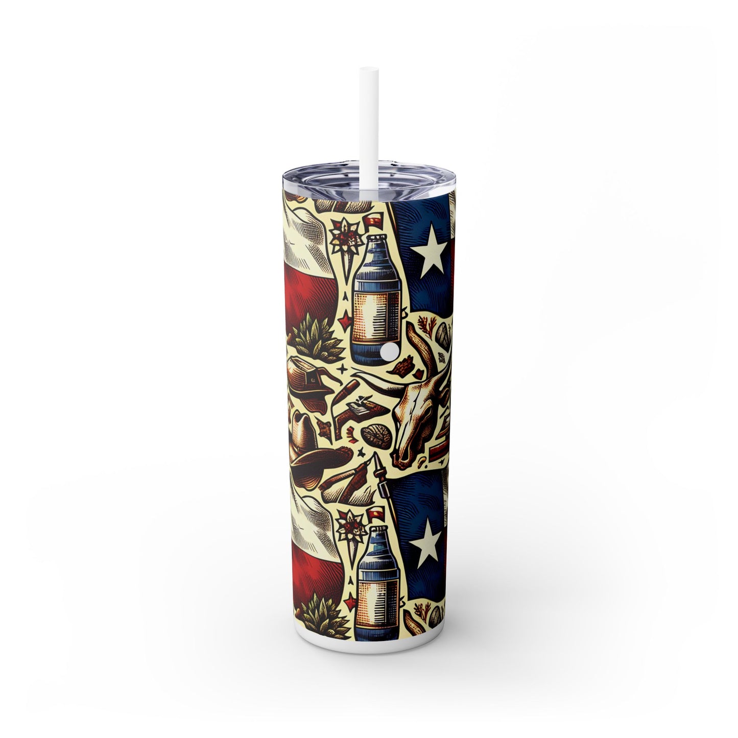 Texas Flag Skinny Tumbler with Straw, 20oz