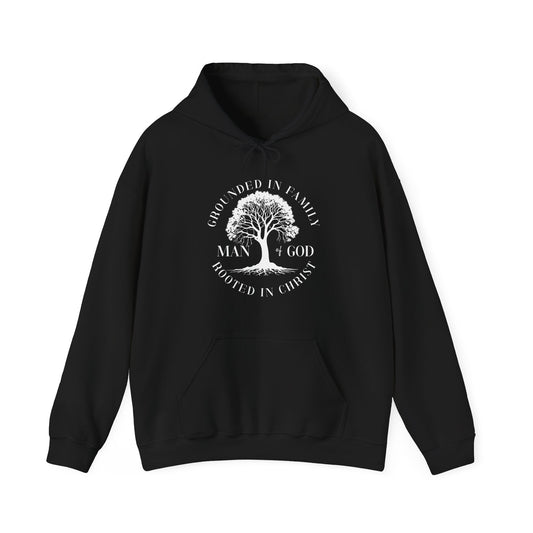 Man of God White Letter Heavy Blend™ Hooded Sweatshirt