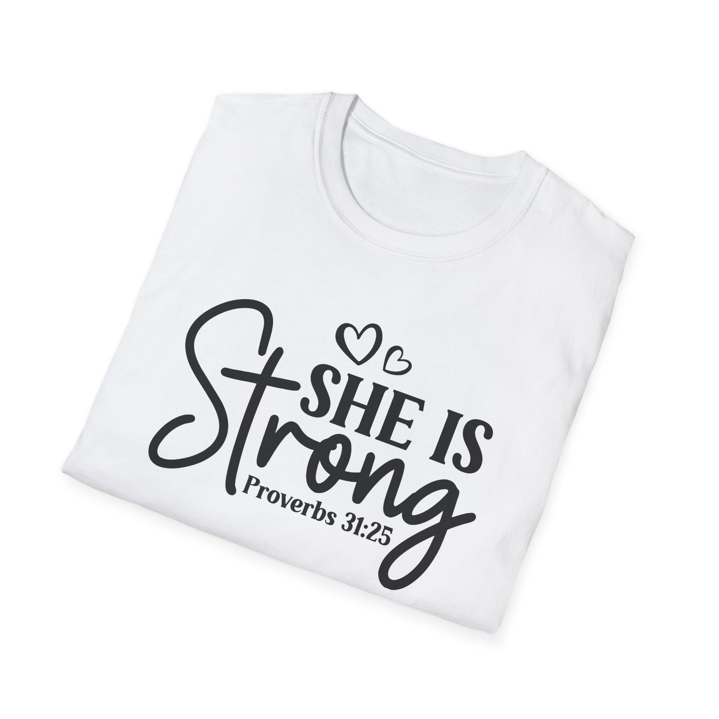 She is Strong Black Letter Softstyle T-Shirt