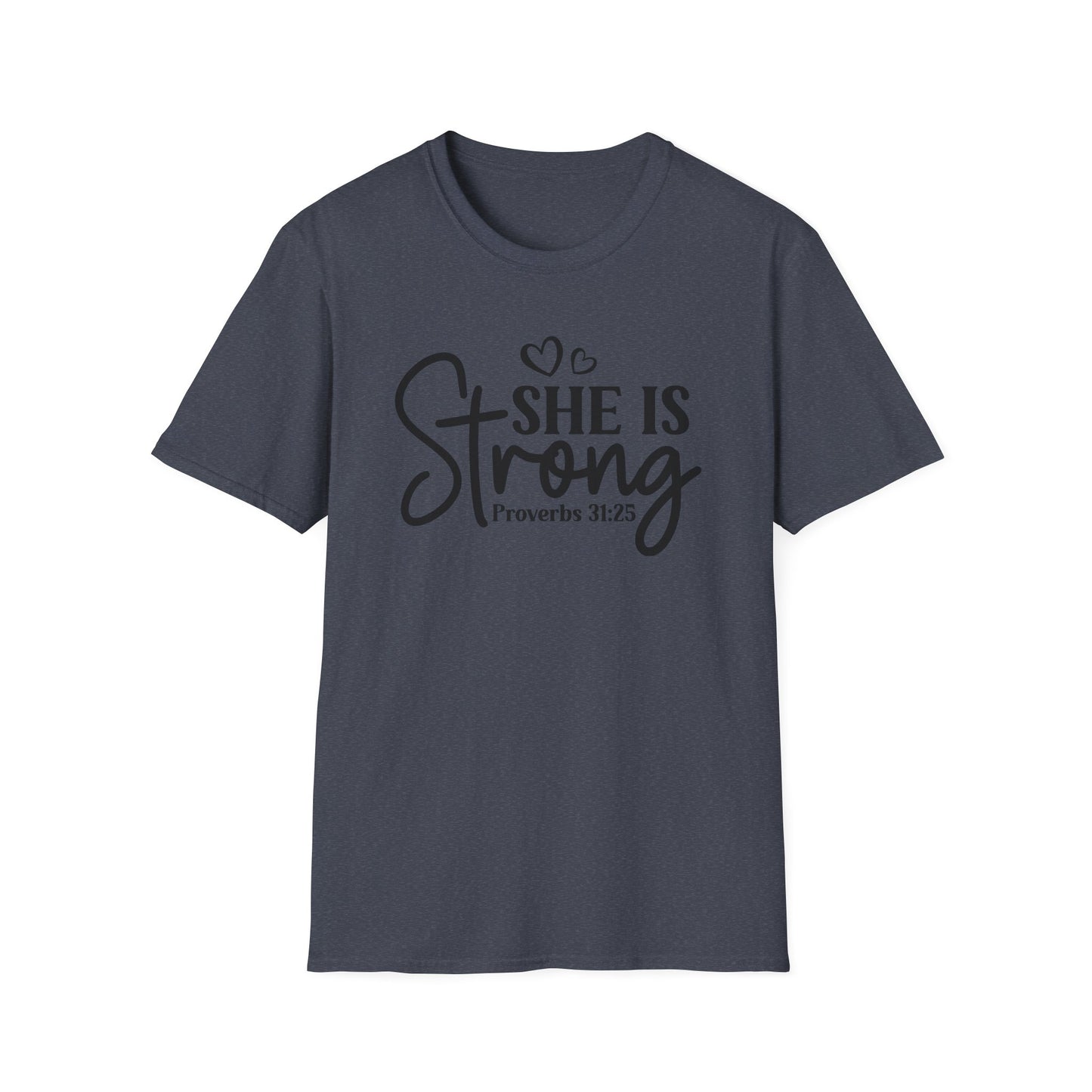 She is Strong Black Letter Softstyle T-Shirt