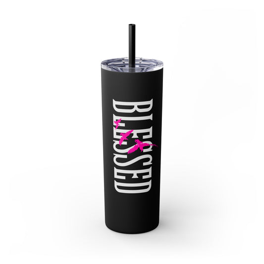 Blessed Skinny Tumbler with Straw, 20oz